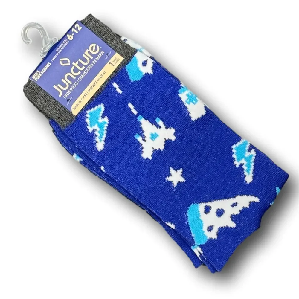 3/$18 Video Games & Pizza Retro Funny Novelty Crew Socks - NWT